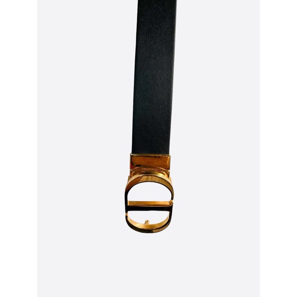 Dior Black & White Reversible Gold Buckle Belt main image 4
